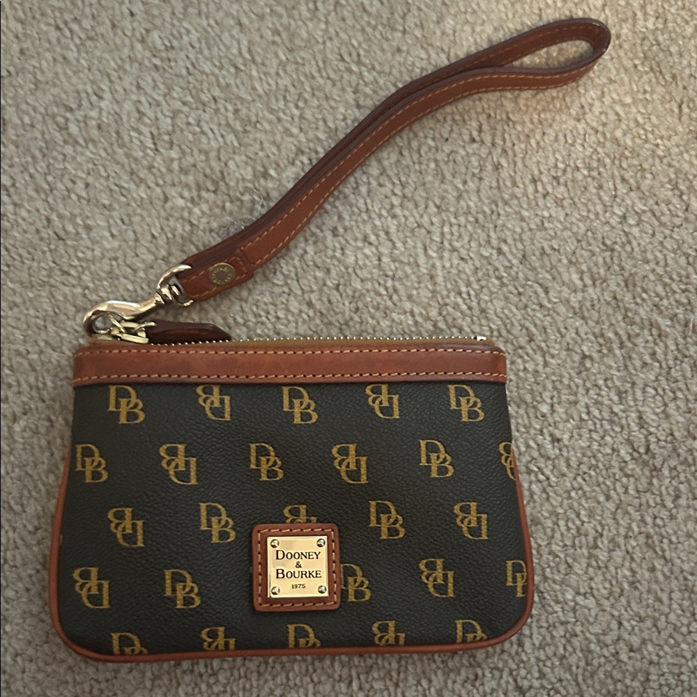 Dooney & Bourke Black and Brown Wristlet